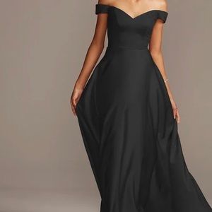 Black Davids Bridal | A-line Off The Shoulder Black Dress | Size 16
